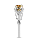 Inel din Argint 925 ( 2.38 grame ) cu Moissanite Șampanie 0.71 Carate