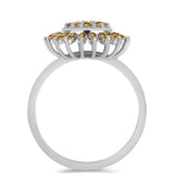 Inel din Argint 925 ( 4.05 grame ) cu Moissanite Șampanie 1.01 Carate