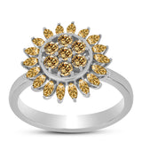 Inel din Argint 925 ( 4.05 grame ) cu Moissanite Șampanie 1.01 Carate