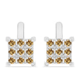 Cercei din Argint 925 ( 3.27 grame ) cu Moissanite Șampanie 0.6 Carate