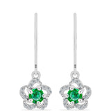 Cercei din Argint 925 ( 1.92 grame ) cu Granat Kijani și Topaz Alb 0.69 Carate