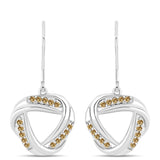 Cercei din Argint 925 ( 4.22 grame ) cu Moissanite Șampanie 0.3 Carate