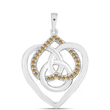 Pandantiv din Argint 925 ( 3.21 grame ) cu Moissanite Șampanie 0.28 Carate