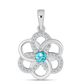 Pandantiv din Argint 925 ( 2.01 grame ) cu Cuarț Paraiba și Topaz Alb 0.54 Carate