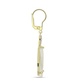 Cercei din Argint 925 Placat cu Aur ( 2.83 grame ) cu Sidef și Topaz Alb 12.29 Carate
