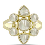 Inel din Argint 925 Placat cu Aur ( 5.12 grame ) cu Sidef 3.46 Carate