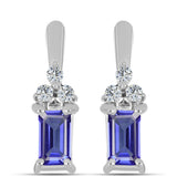 Cercei din Argint 925 ( 2.17 grame ) cu Tanzanit AAA și Topaz Alb 0.72 Carate