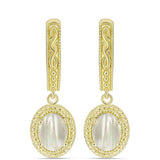 Cercei din Argint 925 Placat cu Aur ( 5.13 grame ) cu Sidef 1.82 Carate