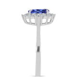 Inel din Argint 925 ( 2.54 grame ) cu Tanzanit AAA și Topaz Alb 1.57 Carate