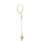 Cercei din Argint 925 Placat cu Aur ( 4.78 grame ) cu Sidef și Topaz Alb 4.1 Carate