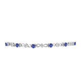 Brățară din Argint 925 ( 5.76 grame ) cu Tanzanit AAA și Topaz Alb 1.63 Carate
