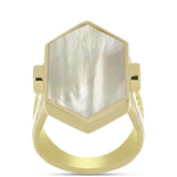 Inel din Argint 925 Placat cu Aur ( 7.77 grame ) cu Sidef 9.03 Carate
