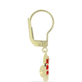 Cercei din Argint 925 Placat cu Aur ( 2.27 grame ) cu Opal Etiopian Lega Dembi Roșu 0.31 Carate