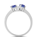 Inel din Argint 925 ( 3.04 grame ) cu Tanzanit AAA și Topaz Alb 2.12 Carate