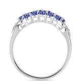 Inel din Argint 925 ( 3 grame ) cu Tanzanit AAA și Topaz Alb 1.29 Carate