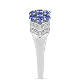 Inel din Argint 925 ( 3 grame ) cu Tanzanit AAA și Topaz Alb 1.29 Carate