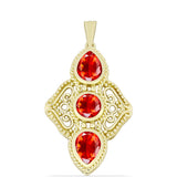 Pandantiv din Argint 925 Placat cu Aur ( 5.56 grame ) cu Opal Etiopian Lega Dembi Roșu 1.85 Carate