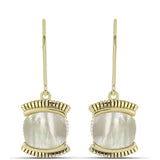Cercei din Argint 925 Placat cu Aur ( 4.31 grame ) cu Sidef 3.41 Carate