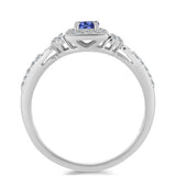 Inel din Argint 925 ( 2.87 grame ) cu Tanzanit AAA și Topaz Alb 0.79 Carate
