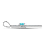 Cruce Pandantiv din Argint 925 ( 1.85 grame ) cu Cuarț Paraiba și Topaz Alb 0.51 Carate