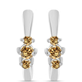 Cercei din Argint 925 ( 3.34 grame ) cu Moissanite Șampanie 0.33 Carate