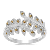 Inel din Argint 925 ( 3.22 grame ) cu Moissanite Șampanie 0.18 Carate