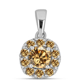 Pandantiv din Argint 925 ( 1.08 grame ) cu Moissanite Șampanie 0.98 Carate