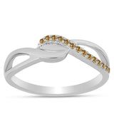 Inel din Argint 925 ( 2.03 grame ) cu Moissanite Șampanie 0.13 Carate