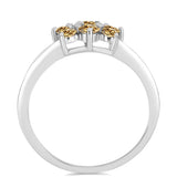 Inel din Argint 925 ( 2.82 grame ) cu Moissanite Șampanie 0.77 Carate