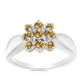 Inel din Argint 925 ( 2.82 grame ) cu Moissanite Șampanie 0.77 Carate