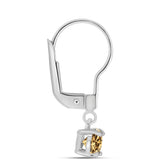 Cercei din Argint 925 ( 1.31 grame ) cu Moissanite Șampanie 0.88 Carate