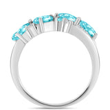 Inel din Argint 925 ( 3.51 grame ) cu Cuarț Paraiba și Topaz Alb 1.7 Carate