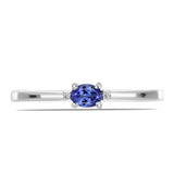 Inel din Argint 925 ( 1.29 grame ) cu Tanzanit AAA și Topaz Alb 0.18 Carate