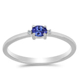 Inel din Argint 925 ( 1.29 grame ) cu Tanzanit AAA și Topaz Alb 0.18 Carate