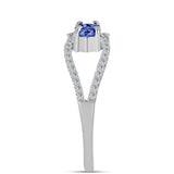 Inel din Argint 925 ( 2.05 grame ) cu Tanzanit AAA și Topaz Alb 0.78 Carate