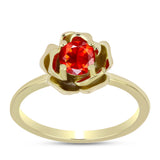 Inel din Argint 925 Placat cu Aur ( 2.85 grame ) cu Opal Etiopian Lega Dembi Roșu 0.29 Carate