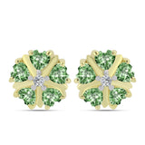 Cercei din Argint 925 Placat cu Aur ( 1.77 grame ) cu Ametist Verde și Topaz Alb 1.07 Carate