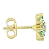 Cercei din Argint 925 Placat cu Aur ( 1.77 grame ) cu Ametist Verde și Topaz Alb 1.07 Carate