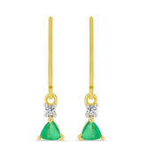 Cercei din Argint 925 Placat cu Aur ( 1.47 grame ) cu Smarald Brazilian și Zircon Alb 0.48 Carate