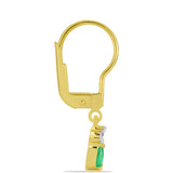 Cercei din Argint 925 Placat cu Aur ( 1.47 grame ) cu Smarald Brazilian și Zircon Alb 0.48 Carate