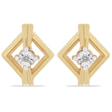 Cercei din Argint 925 Placat cu Aur ( 2.17 grame ) cu Diamant Alb 0.02 Carate
