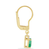 Cercei din Argint 925 Placat cu Aur ( 1.47 grame ) cu Smarald Brazilian și Zircon Alb 0.62 Carate