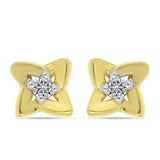Cercei din Argint 925 Placat cu Aur ( 1.02 grame ) cu Diamant Alb 0.03 Carate