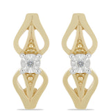 Cercei din Argint 925 Placat cu Aur ( 2.88 grame ) cu Diamant Alb 0.01 Carate