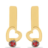 Cercei din Argint 925 Placat cu Aur ( 2.09 grame ) cu Diamant Roșu 0.02 Carate