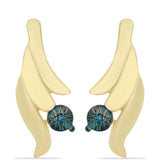Cercei din Argint 925 Placat cu Aur ( 3.41 grame ) cu Diamant Albastru 0.01 Carate