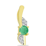 Pandantiv din Argint 925 Placat cu Aur ( 0.74 grame ) cu Smarald Brazilian și Zircon Alb Natural 0.32 Carate
