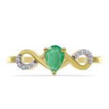 Inel din Argint 925 Placat cu Aur ( 1.53 grame ) cu Smarald Brazilian și Zircon Alb 0.45 Carate