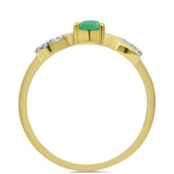 Inel din Argint 925 Placat cu Aur ( 1.53 grame ) cu Smarald Brazilian și Zircon Alb 0.45 Carate