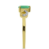 Inel din Argint 925 Placat cu Aur ( 1.53 grame ) cu Smarald Brazilian și Zircon Alb 0.45 Carate
